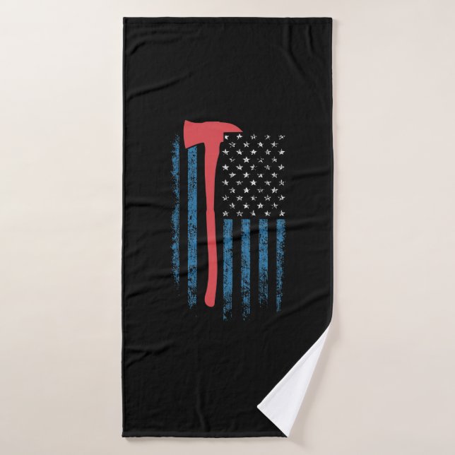 Firefighter Feuerwehrmann Held USA Flagge Bath Towel (Bath Towel)