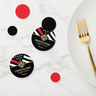 Firefighter Fire Academy Flag Fireman Graduation Confetti