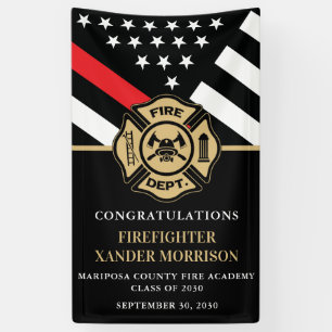 Firefighter Fire Academy Graduation Party Banner