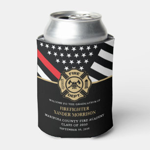 Firefighter Fire Academy Graduation Party Favour Can Cooler