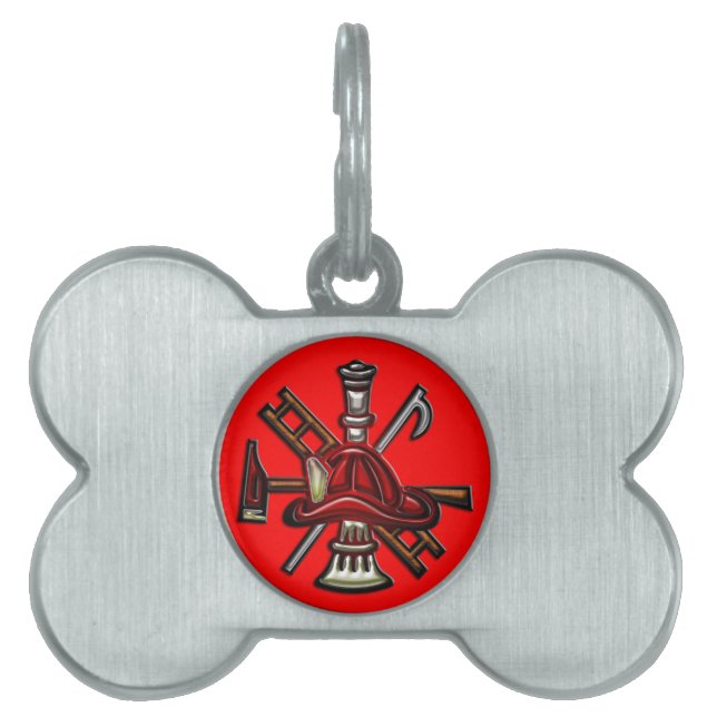 Firefighter Fire and Rescue Department Emblem Pet Tag (Front)