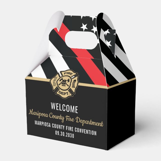 Firefighter Fire Department Convention Event Favor Box (Front Side)