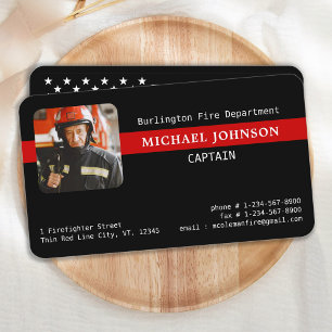 Firefighter Fire Department Custom Photo Fireman Business Card