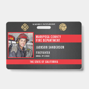 Firefighter Fire Department Employee Photo ID Badge