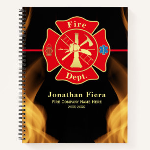 Firefighter Fire Department Fire Rescue Flames Notebook
