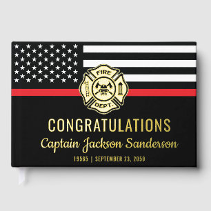Firefighter Fire Department Fireman Retirement Guest Book