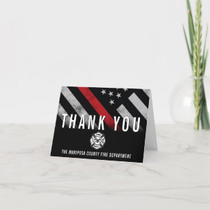 Firefighter Fire Department Flag First Responder Thank You Card