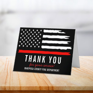 Firefighter Fire Department Flag First Responder Thank You Card