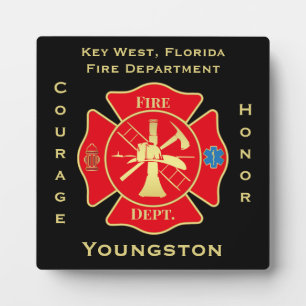 Firefighter Fire Department Maltese Cross Emblem Plaque