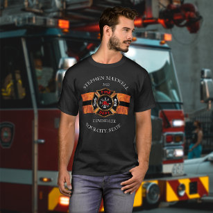 Firefighter Fire Department Name Town Status T-Shirt