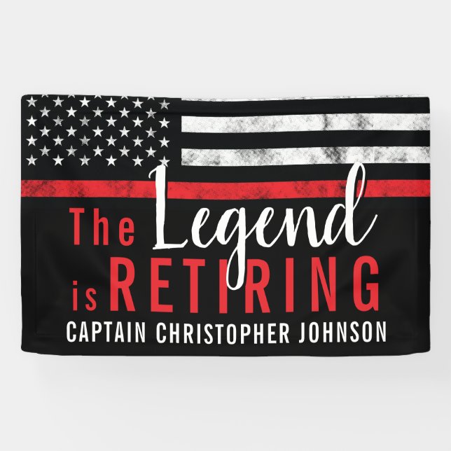 Firefighter Fire Department Retirement Fireman Banner (Horizontal)