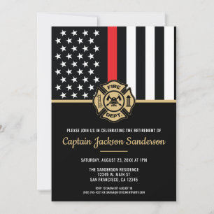 Firefighter Fire Department Retirement Fireman Invitation