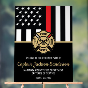 Firefighter Fire Department Retirement Party Acrylic Sign