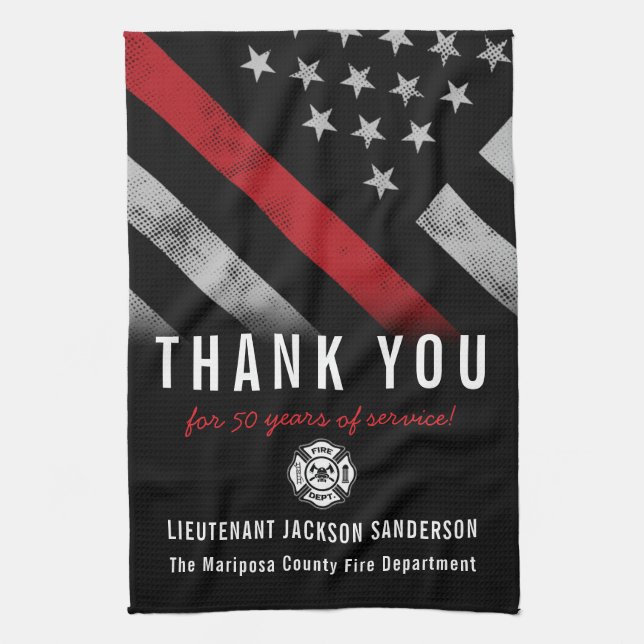 Firefighter Fire Department Retirement Party Kitchen Towel (Vertical)