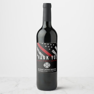 Firefighter Fire Department Retirement Party Wine Label
