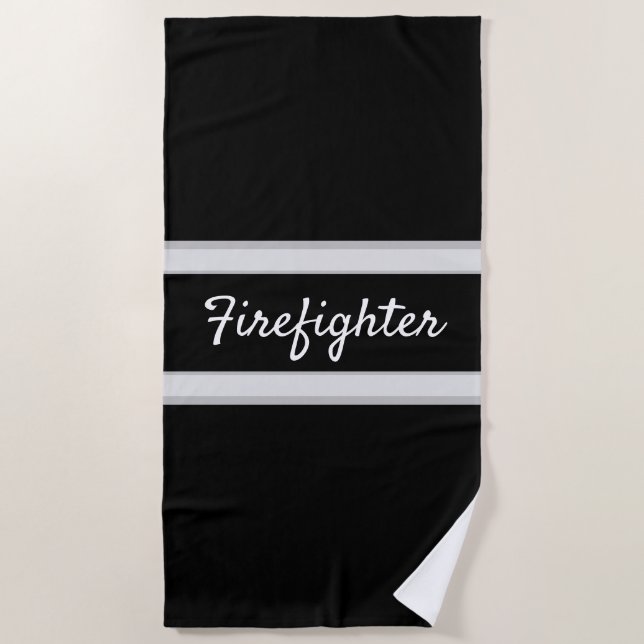 Firefighter Fire Dept    Beach Towel (Front)