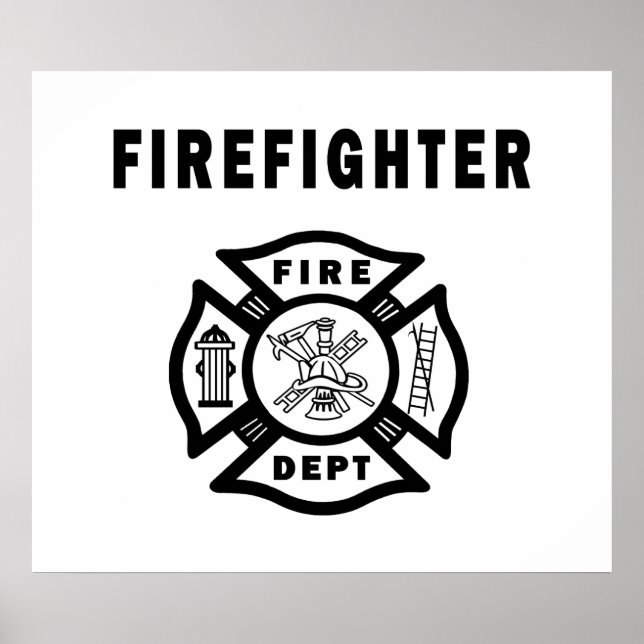 Firefighter Fire Dept Poster (Front)