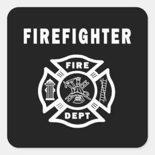 Firefighter Fire Dept   Square Sticker