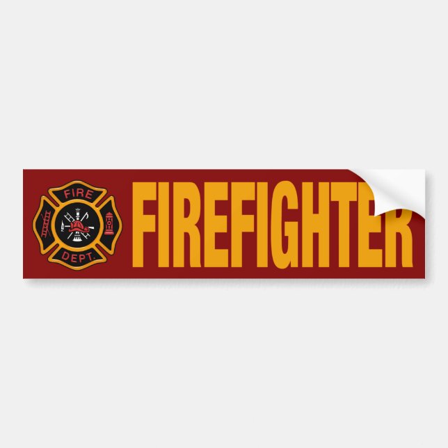 Firefighter Fire Engine Red Bumper Sticker (Front)