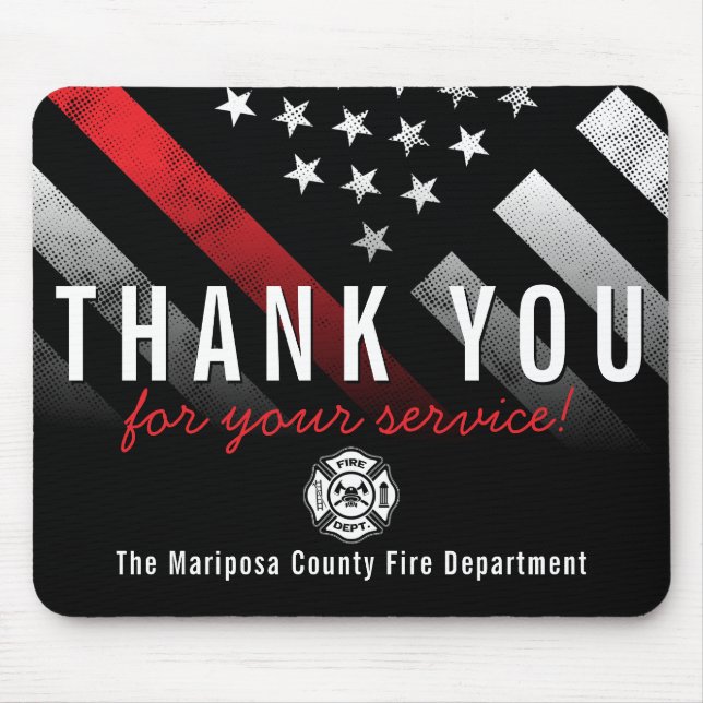 Firefighter Fire Flag First Responder Thank You Mouse Pad (Front)