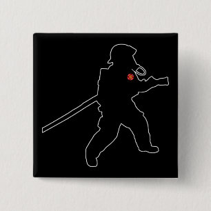 Firefighter Fire Hero Fire Rescue Silhouette 2 Inch Square Button
