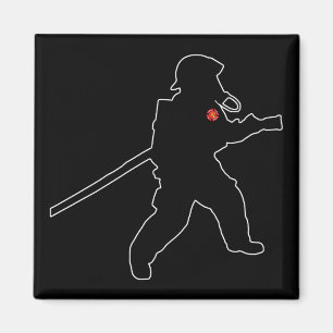 Firefighter Fire Hero Fire Rescue Silhouette Magnet