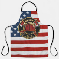 Firefighter Fire Rescue Department USA Flag Custom