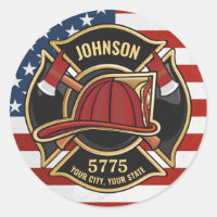 Firefighter Fire Rescue Department USA Flag Custom
