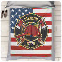 Firefighter Fire Rescue Department USA Flag Custom