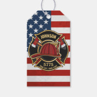 Firefighter Fire Rescue Department USA Flag Custom