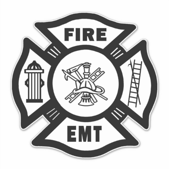Firefighter Fire Rescue EMT Decals (Front)