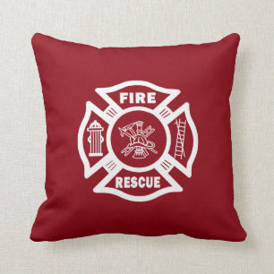 Firefighter Fire Rescue Throw Pillow