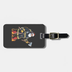 Firefighter Fire Truck Christmas Tree Santa Xmas   Luggage Tag