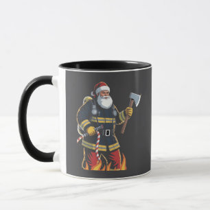 Firefighter Fire Truck Christmas Tree Santa Xmas   Mug