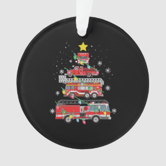 Firefighter Fire Truck Christmas Tree Xmas Love Ornament
