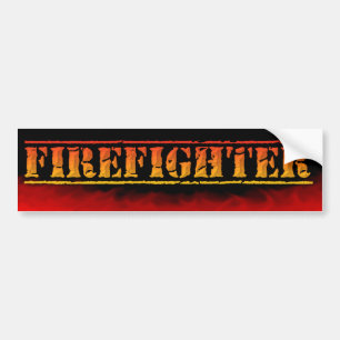 FIREFIGHTER FIREMAN BURNING FLAMES Bumper Sticker