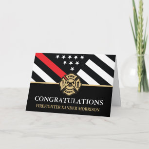 Firefighter Fireman Fire Academy Graduation Card