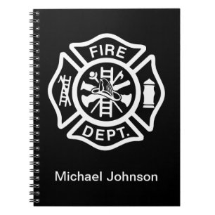 Firefighter Fireman Fire Department Custom Name Notebook