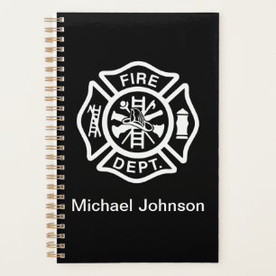 Firefighter Fireman Fire Department Custom Name Planner