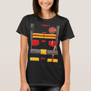 Firefighter Fireman Halloween Costume For Boys Kid T-Shirt