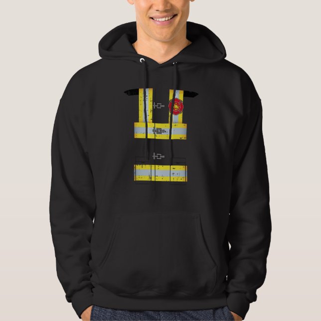 Firefighter Fireman Uniform Costume Funny Hallowee Hoodie (Front)
