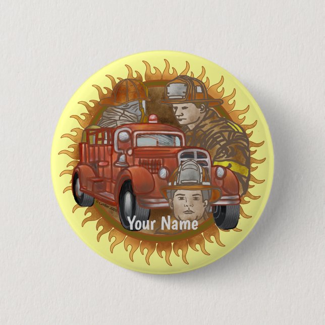 Firefighter Firetruck Buddy pin (Front)
