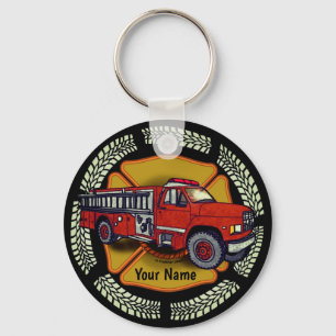 Firefighter Firetruck How I Roll  Keychain