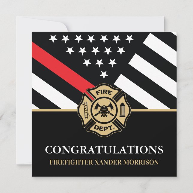 Firefighter Flag Fire Academy Fireman Graduation (Front)