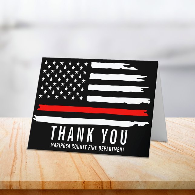 Firefighter Flag First Responder Fire Department Thank You Card (Firefighter Flag First Responder Fire Department Thank You Card)