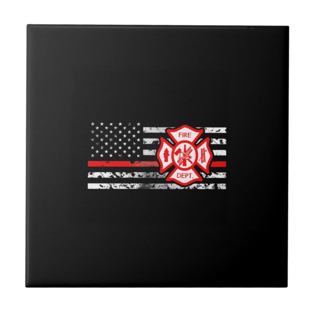 Firefighter Flag & Florian Cross Tile (Front)