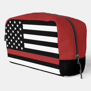 Firefighter Flag Thin Red Line USA Flag Dopp Kit