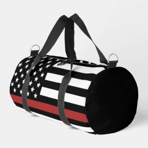 Firefighter Flag Thin Red Line USA Flag Duffle Bag
