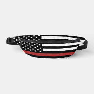 Firefighter Flag Thin Red Line USA Flag Fanny Pack
