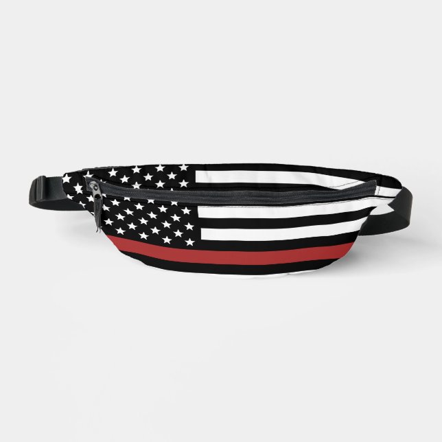 Firefighter Flag Thin Red Line USA Flag Fanny Pack (Front)